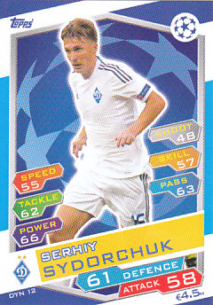 Serhiy Sydorchuk Dynamo Kyiv 2016/17 Topps Match Attax CL #DYN12